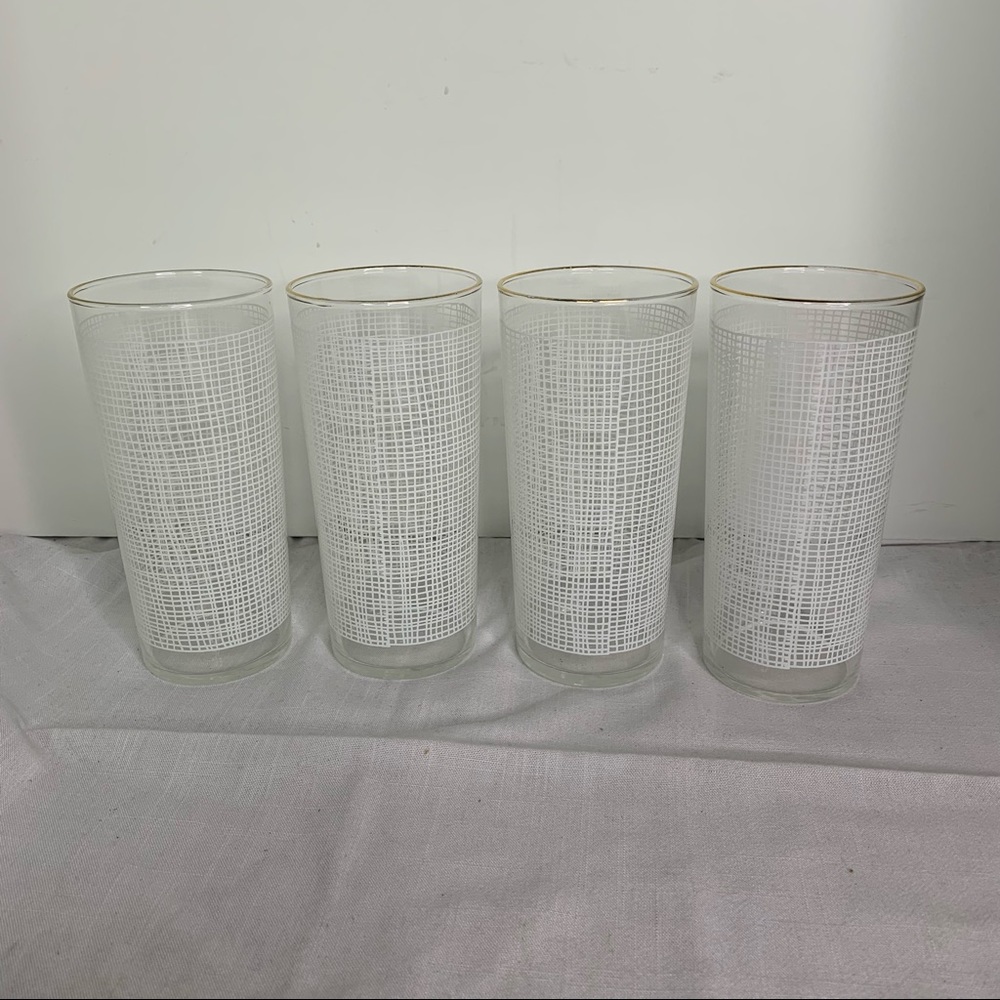 COPY - Vintage set of 4 Federal gold Rim Tumblers